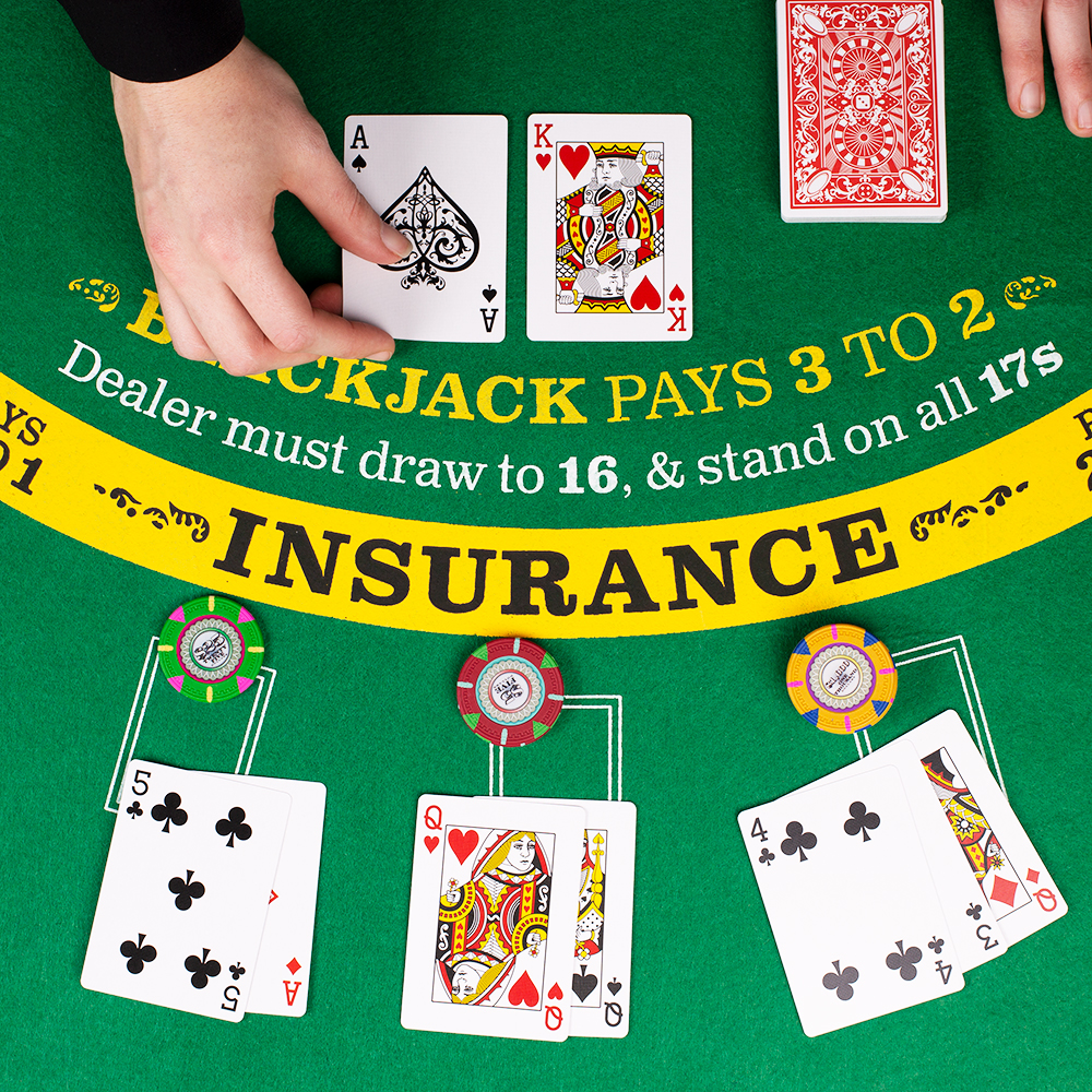 Blackjack and Roulette Table Felt